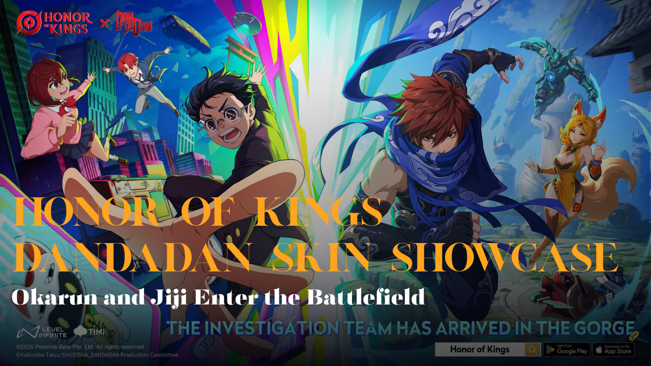 Honor of Kings Dandadan Skin Showcase: Okarun, MoMo & Jiji Enter the Battlefield