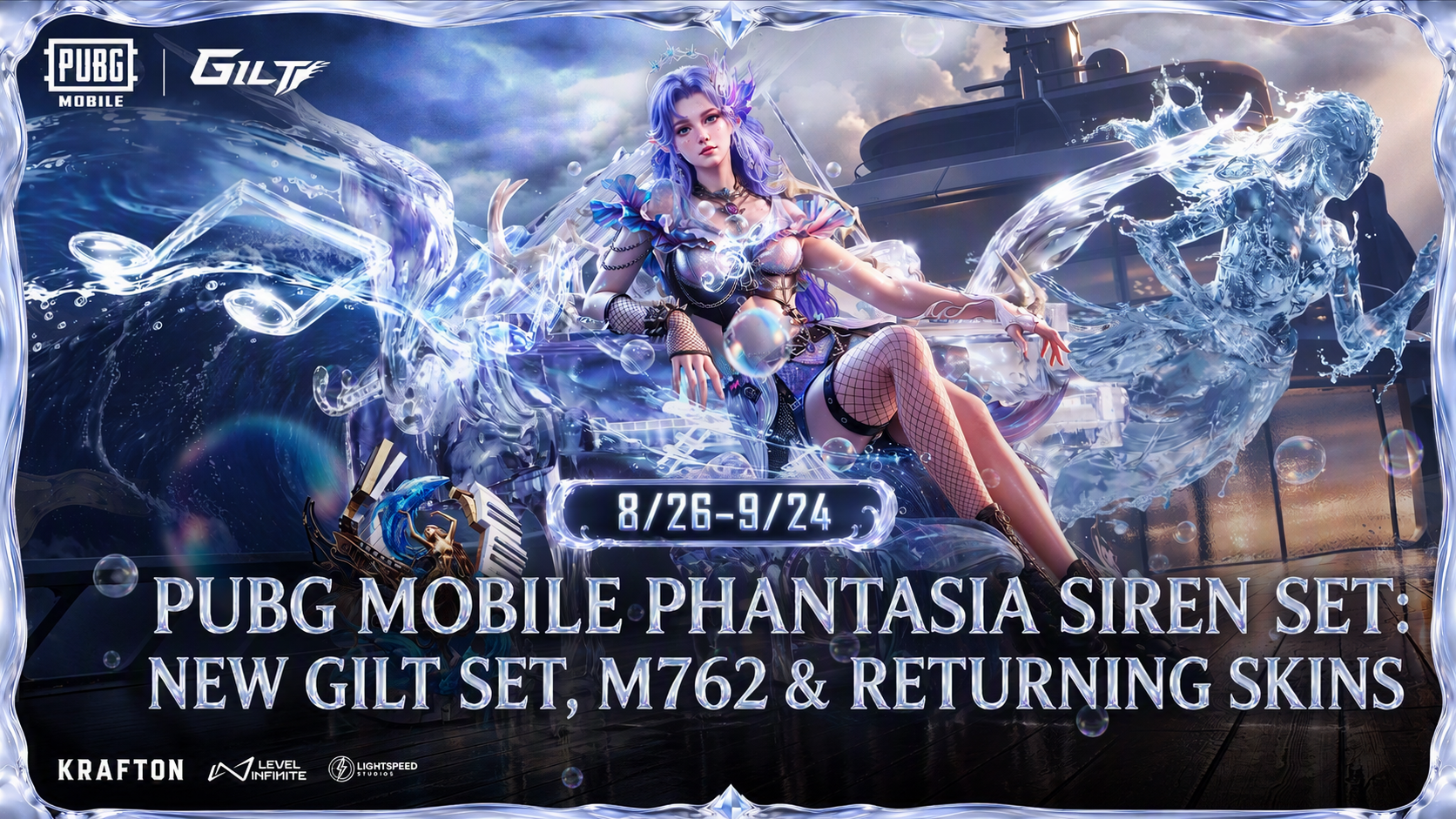PUBG Mobile Phantasia Siren Set: New Gilt Set, M762 & Returning Skins