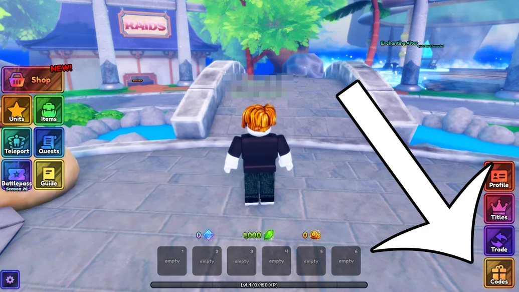 Codes button