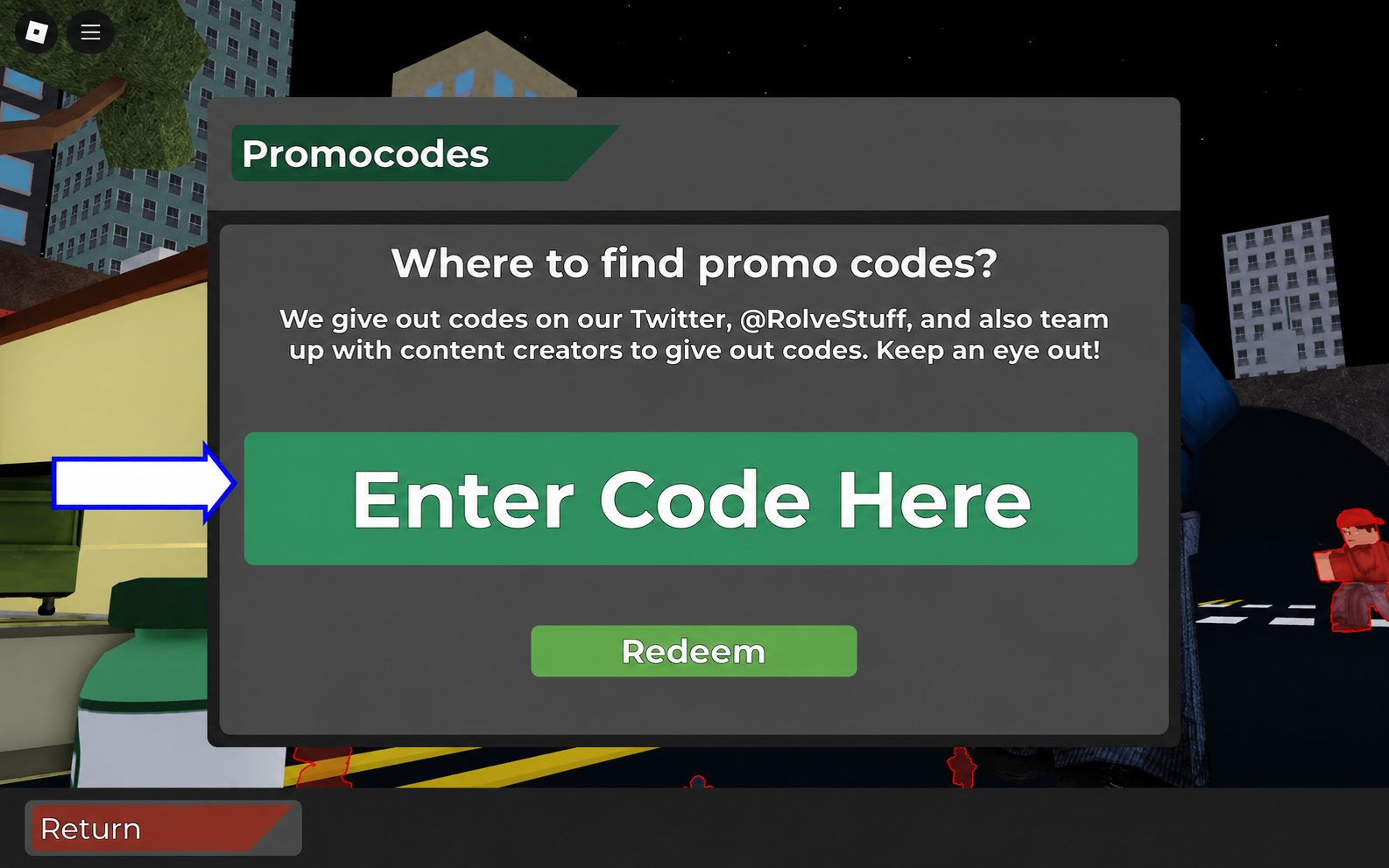 Enter Redeem Code