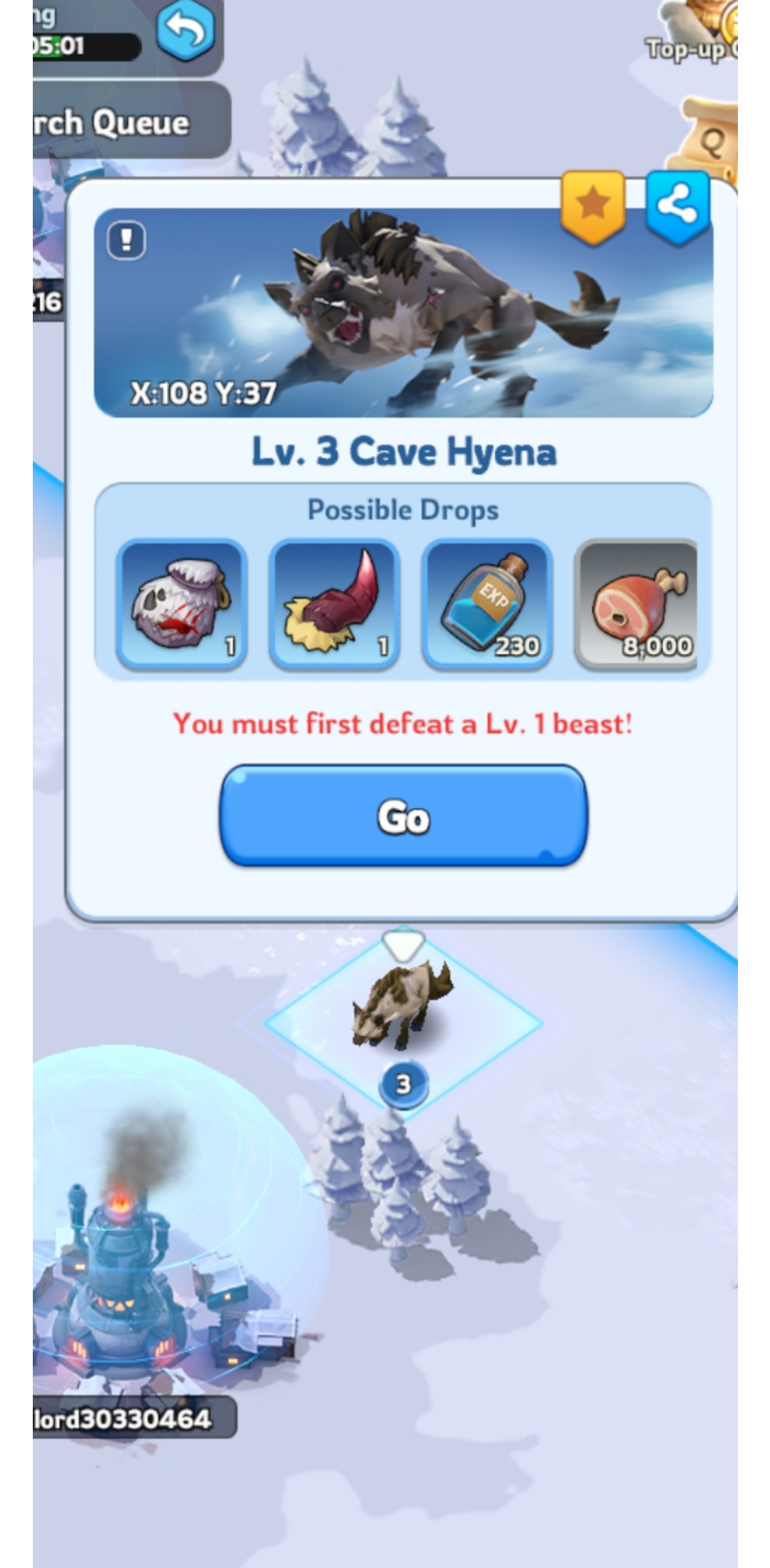 Whiteout Survival Defeat Nearby Beasts