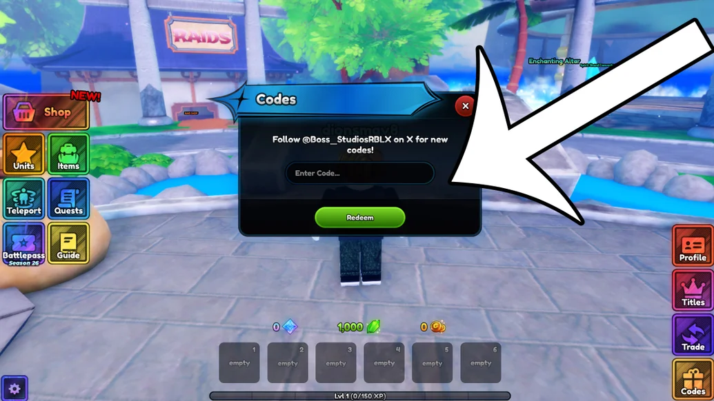 Enter ALS Code