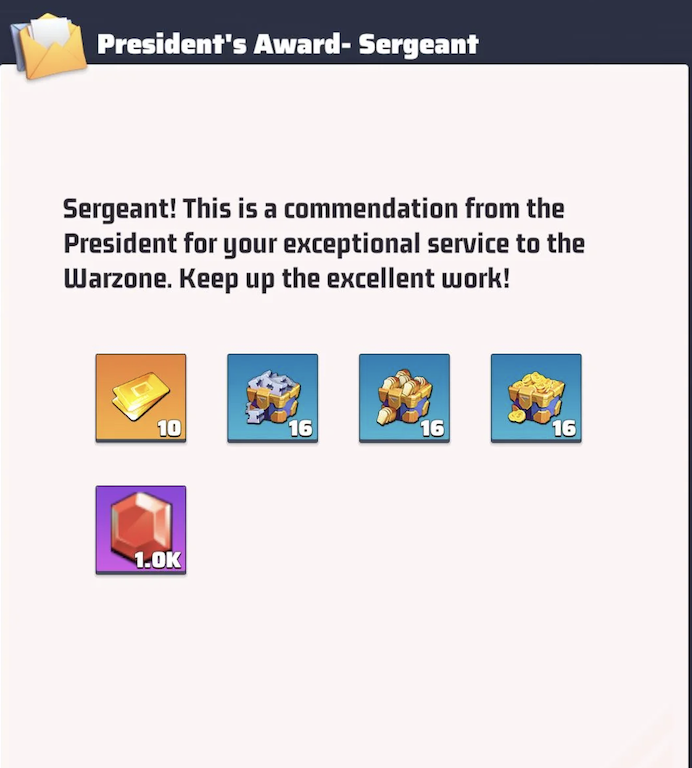 Last War rewards